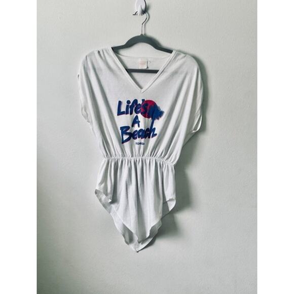 Life's a Beach, 80s Peplum Tee, Large - Picture 1 of 3